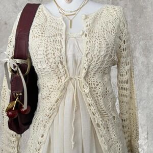 coquette crochet cardigan with tie waist to make fitted